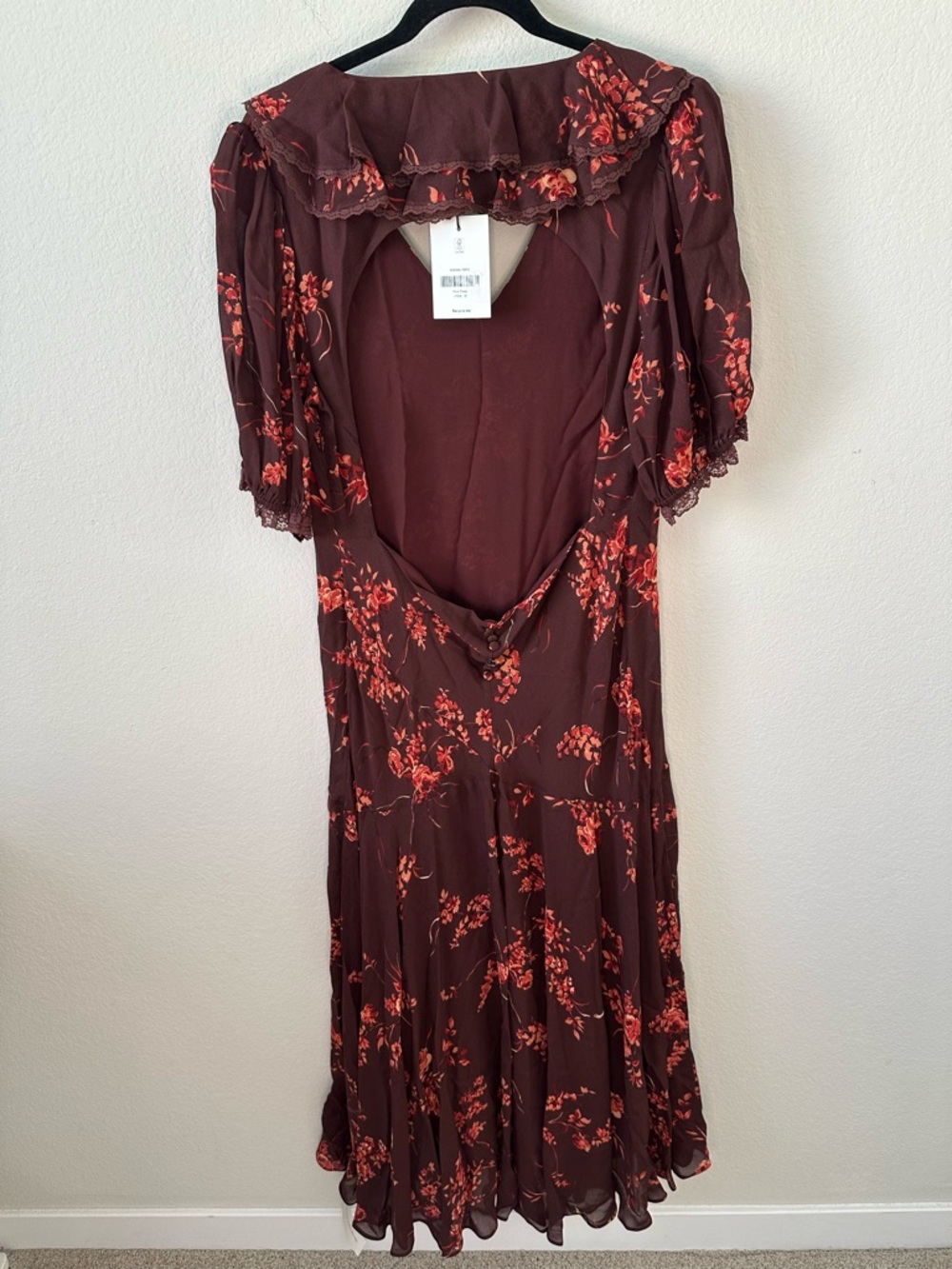 Reformation Evra Lace Trim
Lydia Midi Dress In Maroon Red SZ US 12 NWT - Picture 8 of 8